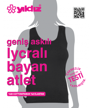 YILDIZ 2176 LYCRALI GENİŞ ASKILI BAYAN ATLET