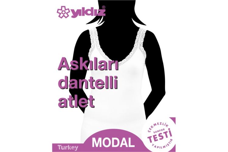 YILDIZ 2261 MODAL ASKILARI DANTELLİ ATLET