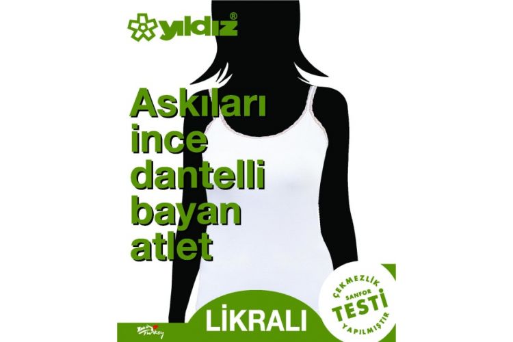 YILDIZ 2270 ASKILARI İNCE DANTELLİ BAYAN ATLET